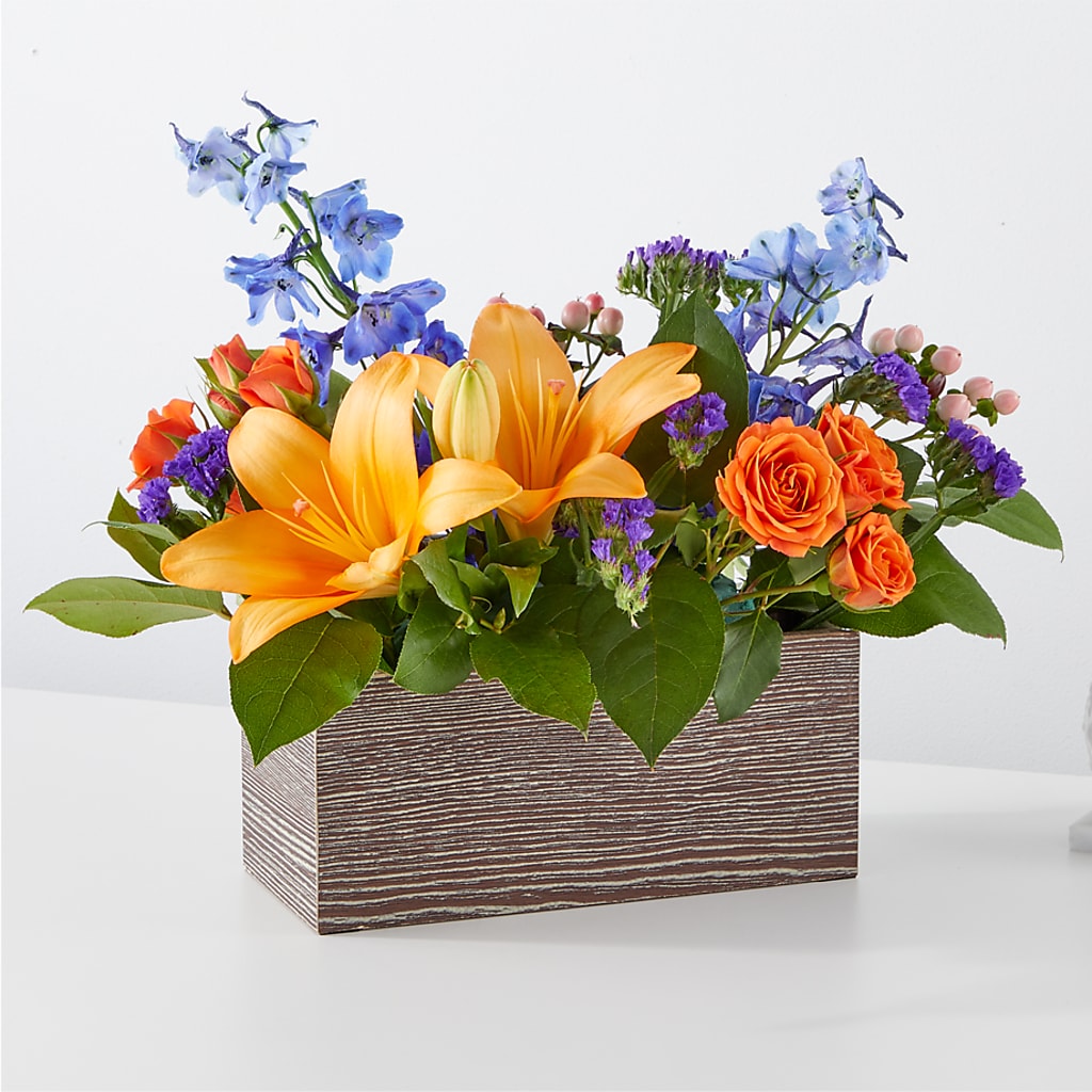 Radiant Citrus Box Bouquet – CHARLY'S FLOWERS, San Jose CA
