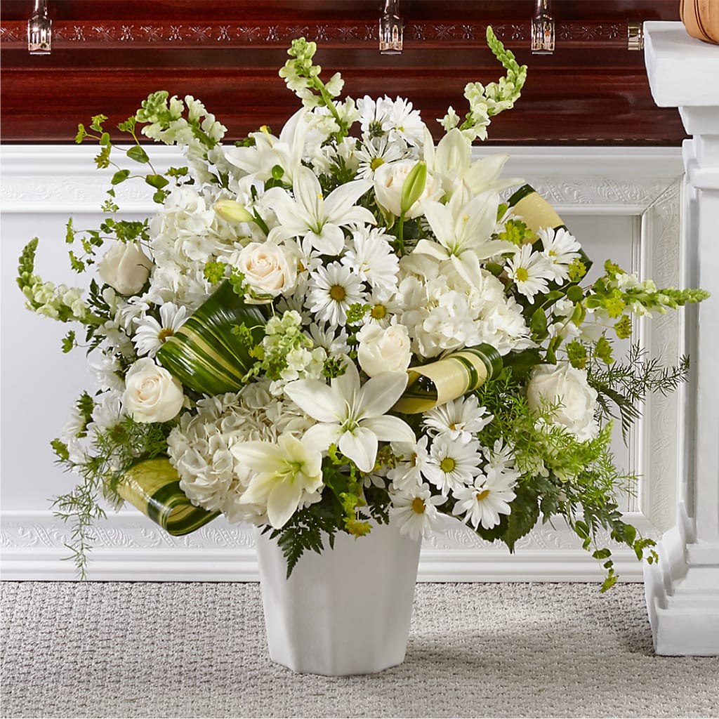 Thoughts of Tranquility Floor Basket – CHARLY'S FLOWERS, San Jose CA