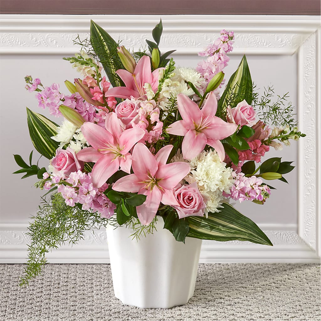 Simply Serene Floor Basket – CHARLY'S FLOWERS, San Jose CA
