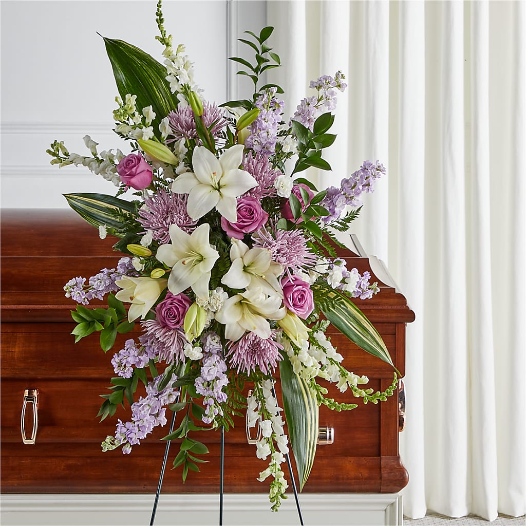Grateful Hearts Standing Spray – CHARLY'S FLOWERS, San Jose CA