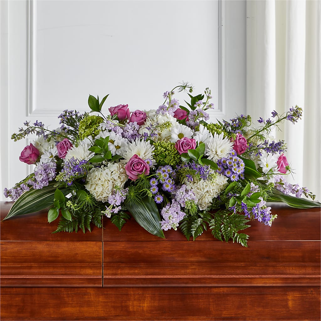Meadows of Serenity Casket Spray – CHARLY'S FLOWERS, San Jose CA