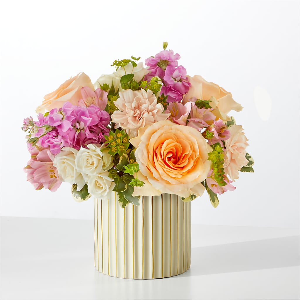 Paradise Bouquet with Ivory Vase – CHARLY'S FLOWERS, San Jose CA