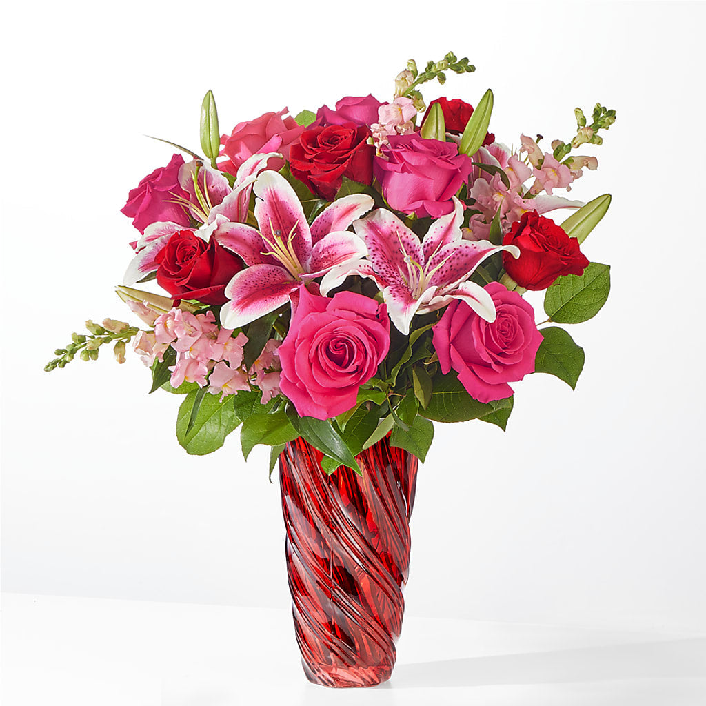 Always You Bouquet with Luxe Swirl Vase – CHARLY'S FLOWERS, San Jose CA