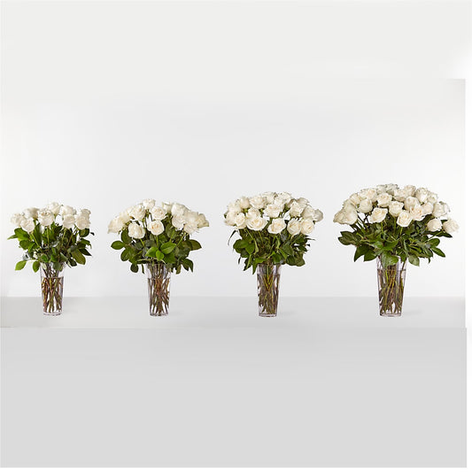 Long Stem White Rose Bouquet – CHARLY'S FLOWERS, San Jose CA