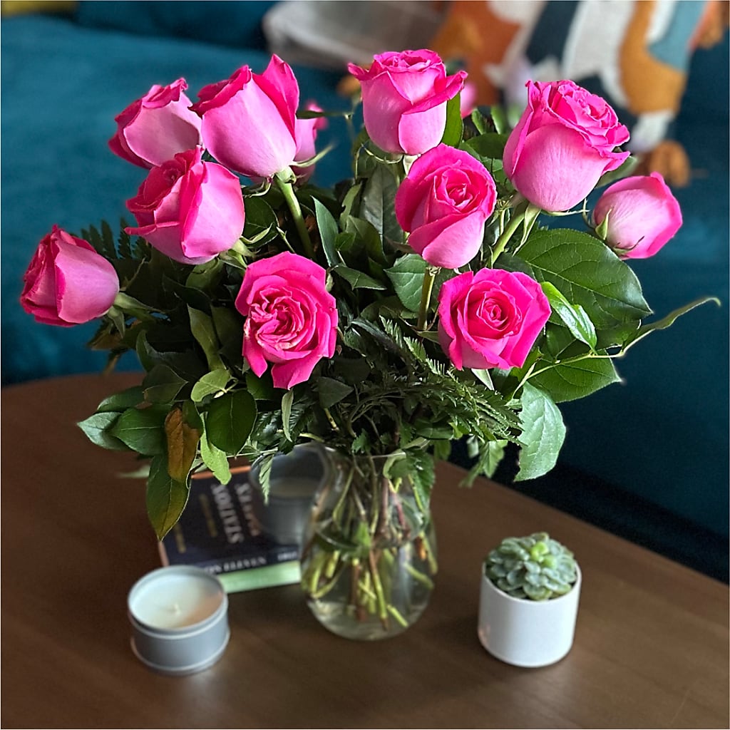 Long Stem Pink Rose Bouquet – CHARLY'S FLOWERS, San Jose CA