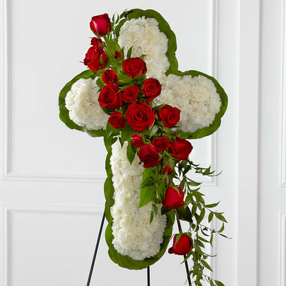 Floral Cross Easel – CHARLY'S FLOWERS, San Jose CA