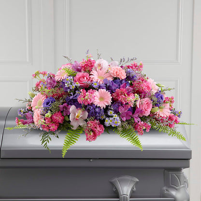 Glorious Garden Casket Spray – CHARLY'S FLOWERS, San Jose CA