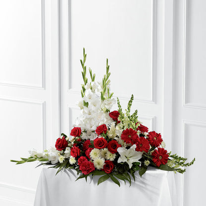 Crimson & White Arrangement – CHARLY'S FLOWERS, San Jose CA