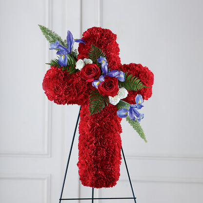Faithful Hero Floral Cross – CHARLY'S FLOWERS, San Jose CA