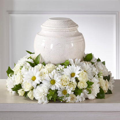 Ivory Gardens Cremation Adornment – CHARLY'S FLOWERS, San Jose CA