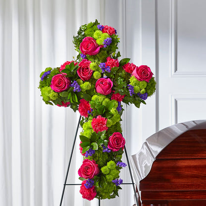 Tribute Rose Floral Cross – CHARLY'S FLOWERS, San Jose CA