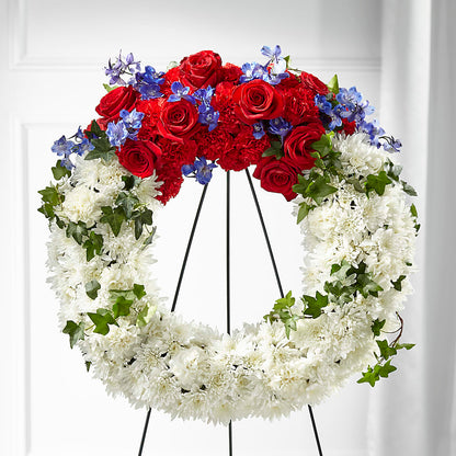 Patriotic Passion Wreath – CHARLY'S FLOWERS, San Jose CA