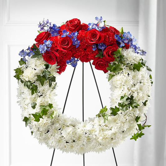 Patriotic Passion Wreath – CHARLY'S FLOWERS, San Jose CA