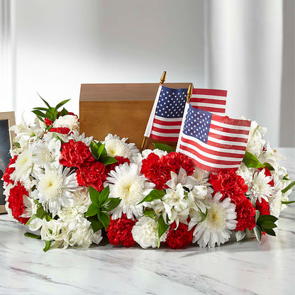 Spirit of Patriotism Cremation Adornment – CHARLY'S FLOWERS, San Jose CA
