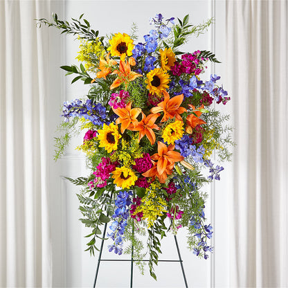 Sunlit Memories Standing Spray (Standard) – CHARLY'S FLOWERS, San Jose CA