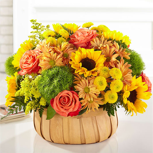 Harvest Sunflower Basket – CHARLY'S FLOWERS, San Jose CA