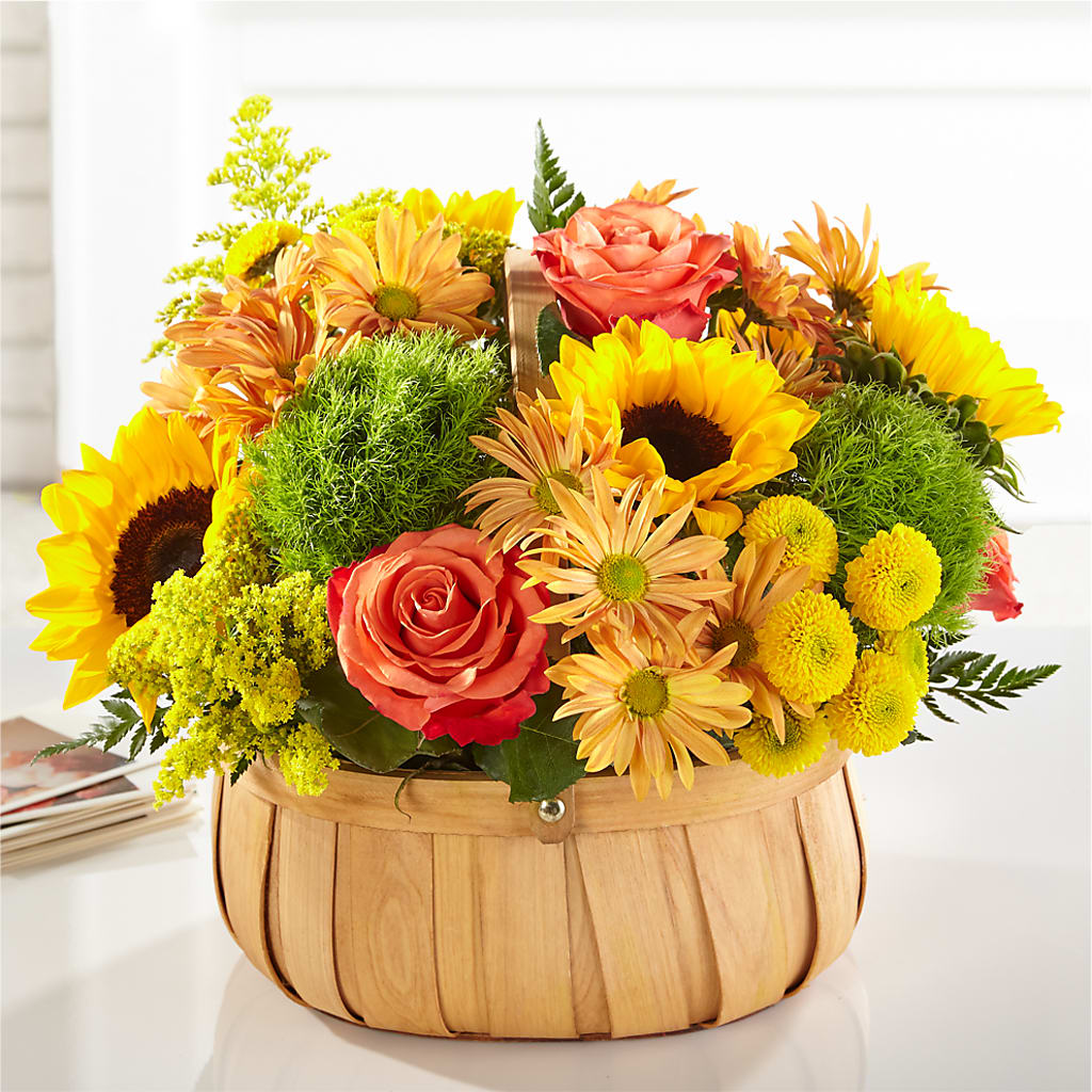 Harvest Sunflower Basket – CHARLY'S FLOWERS, San Jose CA