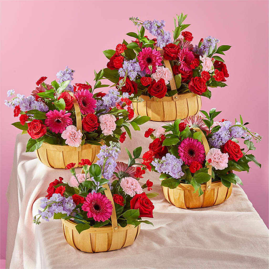 Pink Picnic Basket – CHARLY'S FLOWERS, San Jose CA