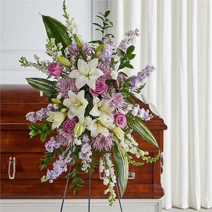 Grateful Hearts Standing Spray – CHARLY'S FLOWERS, San Jose CA