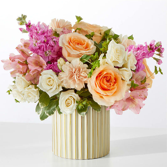 Paradise Bouquet with Ivory Vase – CHARLY'S FLOWERS, San Jose CA