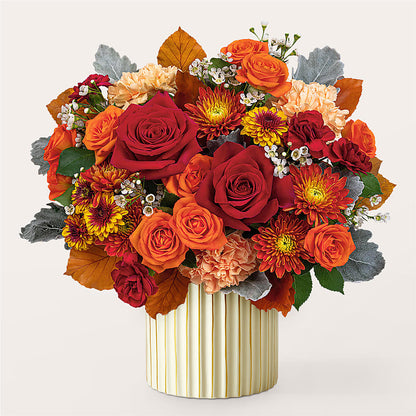 Merlot Bouquet with Ivory Vase – CHARLY'S FLOWERS, San Jose CA