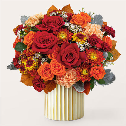 Merlot Bouquet with Ivory Vase – CHARLY'S FLOWERS, San Jose CA
