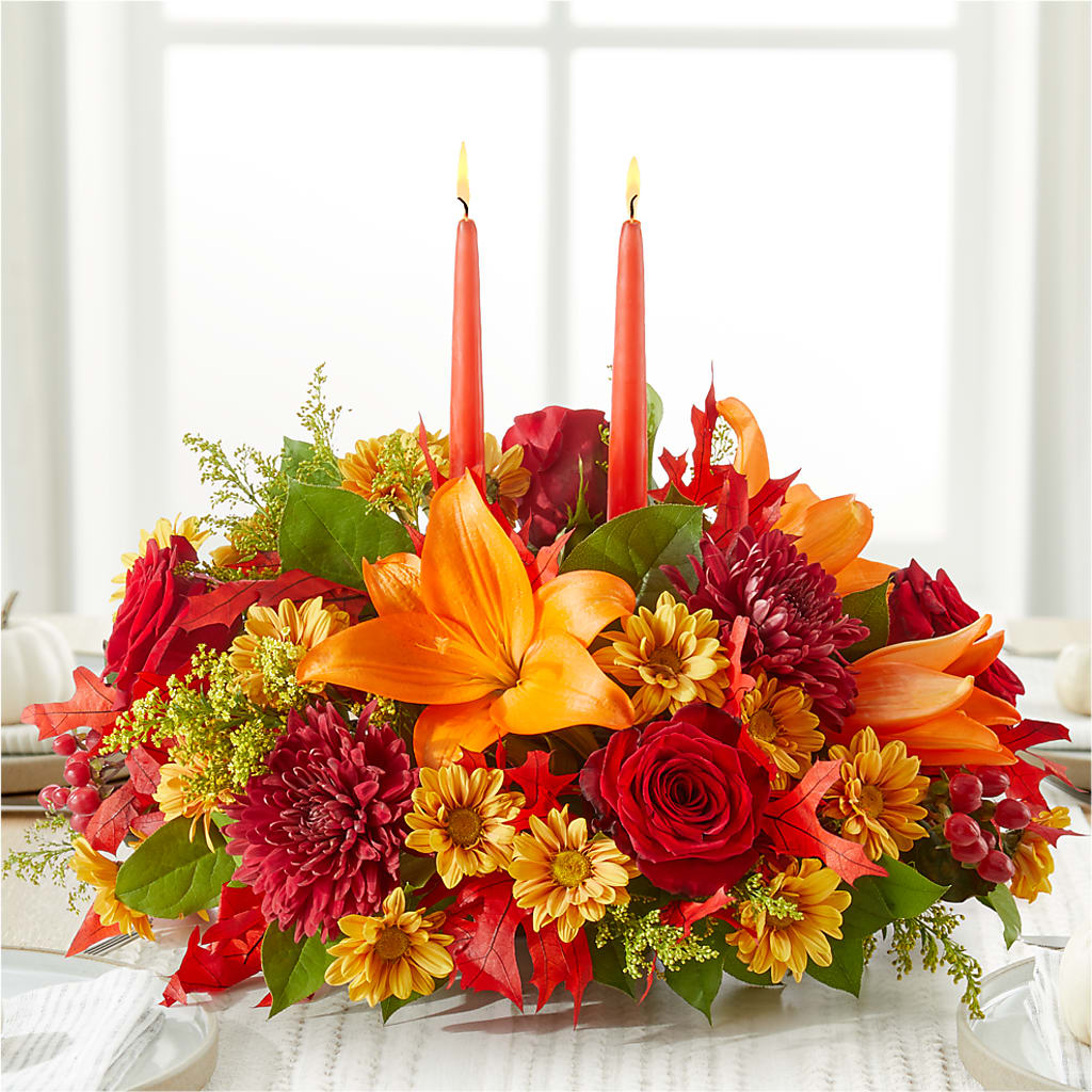 Autumn's Embrace Centerpiece – CHARLY'S FLOWERS, San Jose CA