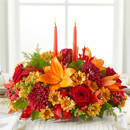 Autumn's Embrace Centerpiece – CHARLY'S FLOWERS, San Jose CA