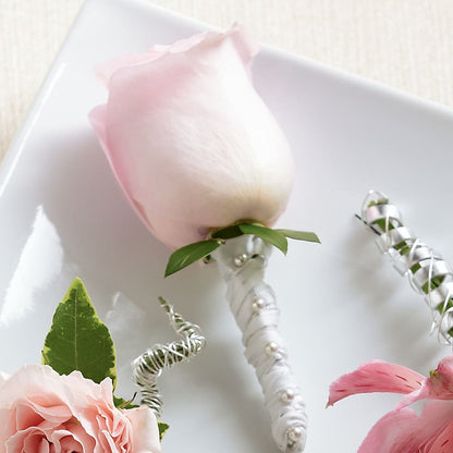 Pink Rose Boutonniere – CHARLY'S FLOWERS, San Jose CA