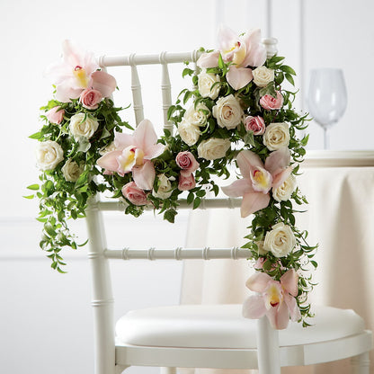 Orchid Rose Chair Décor – CHARLY'S FLOWERS, San Jose CA
