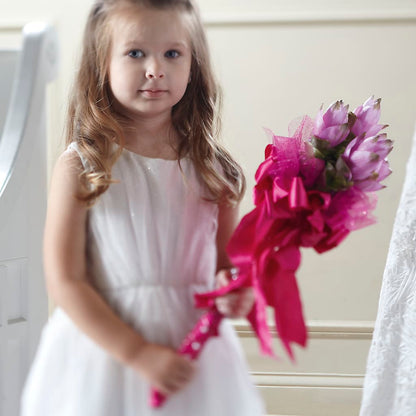 Sparkle Pink Flower Girl Bouquet – CHARLY'S FLOWERS, San Jose CA