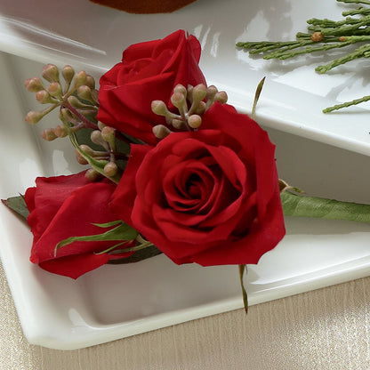 Red Spray Rose Boutonniere – CHARLY'S FLOWERS, San Jose CA
