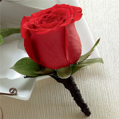 Red Rose Boutonniere – CHARLY'S FLOWERS, San Jose CA