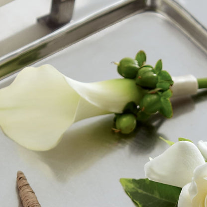 White Calla Boutonniere – CHARLY'S FLOWERS, San Jose CA