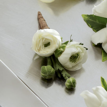 White Ranunculus Boutonniere – CHARLY'S FLOWERS, San Jose CA