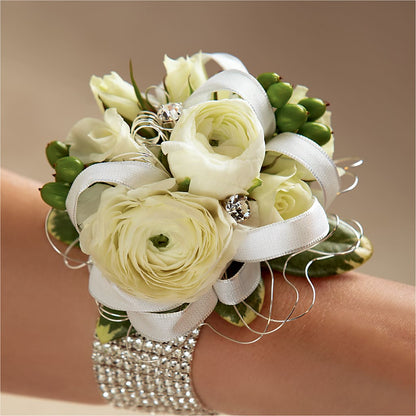 White Wedding Corsage – CHARLY'S FLOWERS, San Jose CA